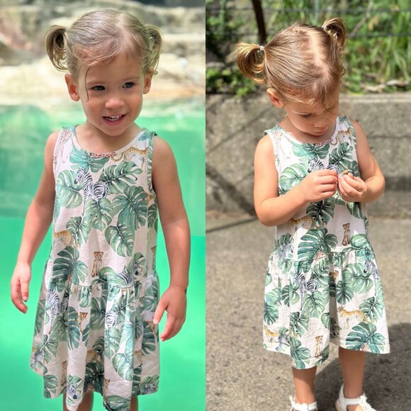 Karolina Kijak x H&M | Jungle Patterned Jersey Dress | Size 2-4 Y - Picture 1 of 8